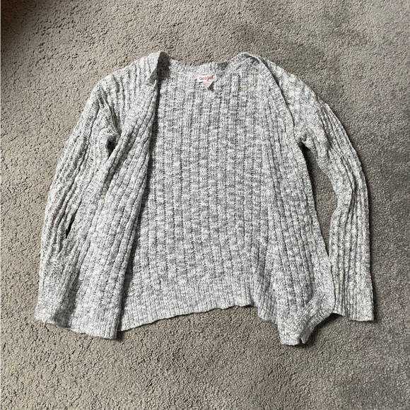 Cat & Jack Open Front Marled Gray Knit Cardigan Girls Size Small 6-7 - Picture 3 of 5